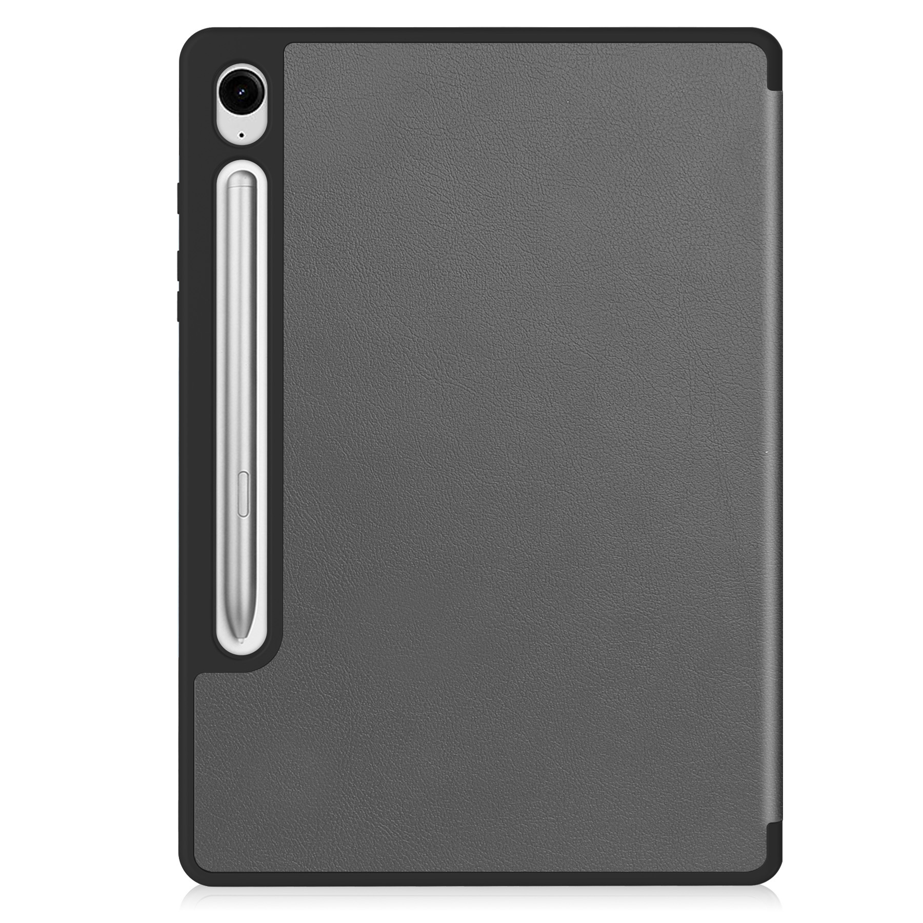 Nomfy Hoes Geschikt voor Samsung Galaxy Tab S9 FE Hoes Tri-fold Tablet Hoesje Case Met Uitsparing Geschikt voor S Pen - Hoesje Geschikt voor Samsung Tab S9 FE Hoesje Hardcover Bookcase - Grijs