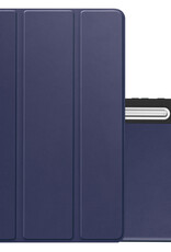NoXx Hoesje Geschikt voor Samsung Galaxy Tab S9 FE Hoesje Case Hard Cover Hoes Book Case Met Uitsparing Geschikt voor S Pen - Donkerblauw