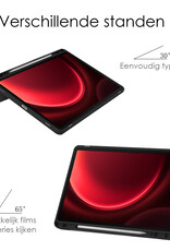 NoXx Hoesje Geschikt voor Samsung Galaxy Tab S9 FE Hoesje Case Hard Cover Hoes Book Case Met Uitsparing Geschikt voor S Pen Met Screenprotector - Donkergroen