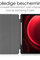 NoXx Hoesje Geschikt voor Samsung Galaxy Tab S9 FE Hoesje Case Hard Cover Hoes Book Case Met Uitsparing Geschikt voor S Pen Met Screenprotector - Donkergroen