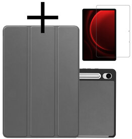 NoXx NoXx Samsung Galaxy Tab S9 FE Hoesje Met Uitsparing S Pen Met Screenprotector - Grijs
