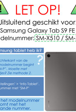 NoXx Hoesje Geschikt voor Samsung Galaxy Tab S9 FE Hoesje Case Hard Cover Hoes Book Case Met Uitsparing Geschikt voor S Pen Met Screenprotector - Lichtblauw