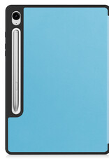 NoXx Hoesje Geschikt voor Samsung Galaxy Tab S9 FE Hoesje Case Hard Cover Hoes Book Case Met Uitsparing Geschikt voor S Pen Met Screenprotector - Lichtblauw