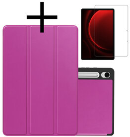 NoXx NoXx Samsung Galaxy Tab S9 FE Hoesje Met Uitsparing S Pen Met Screenprotector - Paars