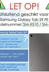 NoXx Hoesje Geschikt voor Samsung Galaxy Tab S9 FE Hoesje Case Hard Cover Hoes Book Case Met Uitsparing Geschikt voor S Pen Met Screenprotector - Rosé goud