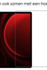 NoXx Hoesje Geschikt voor Samsung Galaxy Tab S9 FE Hoesje Case Hard Cover Hoes Book Case Met Uitsparing Geschikt voor S Pen Met Screenprotector - Donkergroen