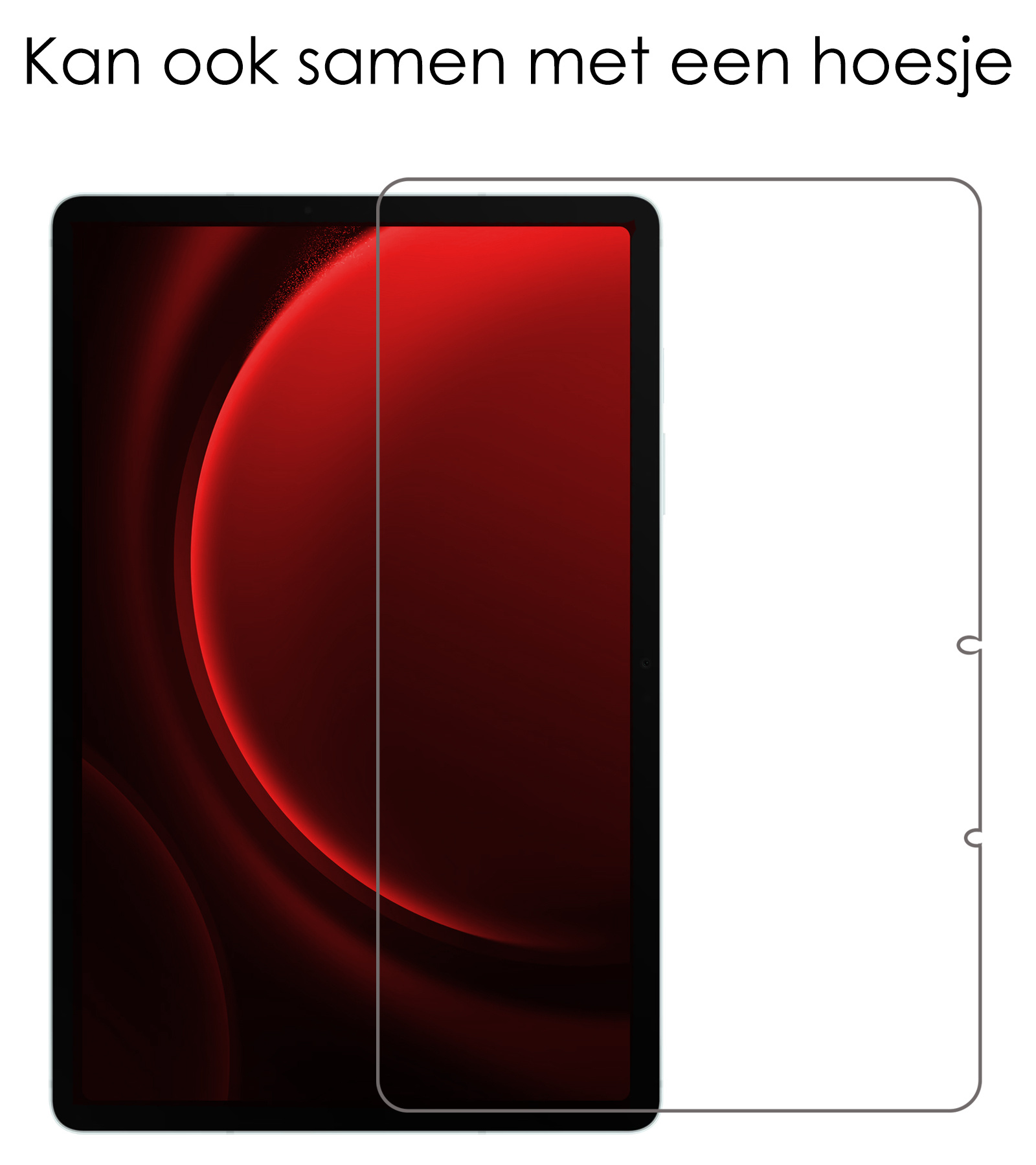 NoXx Hoesje Geschikt voor Samsung Galaxy Tab S9 FE Hoesje Case Hard Cover Hoes Book Case Met Uitsparing Geschikt voor S Pen Met Screenprotector - Donkergroen