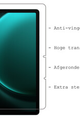 BASEY. Hoesje Geschikt voor Samsung Galaxy Tab S9 FE Hoes Case Tablet Hoesje Tri-fold Met Uitsparing Geschikt voor S Pen Met Screenprotector - Hoes Geschikt voor Samsung Tab S9 FE Hoesje Hard Cover Bookcase Hoes - Zwart