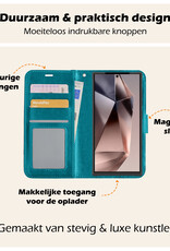 Nomfy Hoesje Geschikt voor Samsung S24 Ultra Hoes Bookcase Flipcase Book Cover - Hoes Geschikt voor Samsung Galaxy S24 Ultra Hoesje Book Case - Turquoise