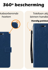 Nomfy Hoesje Geschikt voor Samsung S24 Ultra Hoes Bookcase Flipcase Book Cover - Hoes Geschikt voor Samsung Galaxy S24 Ultra Hoesje Book Case - Donkerblauw