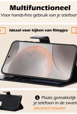 Nomfy Hoesje Geschikt voor Samsung S24 Plus Hoes Bookcase Flipcase Book Cover - Hoes Geschikt voor Samsung Galaxy S24 Plus Hoesje Book Case - Zwart