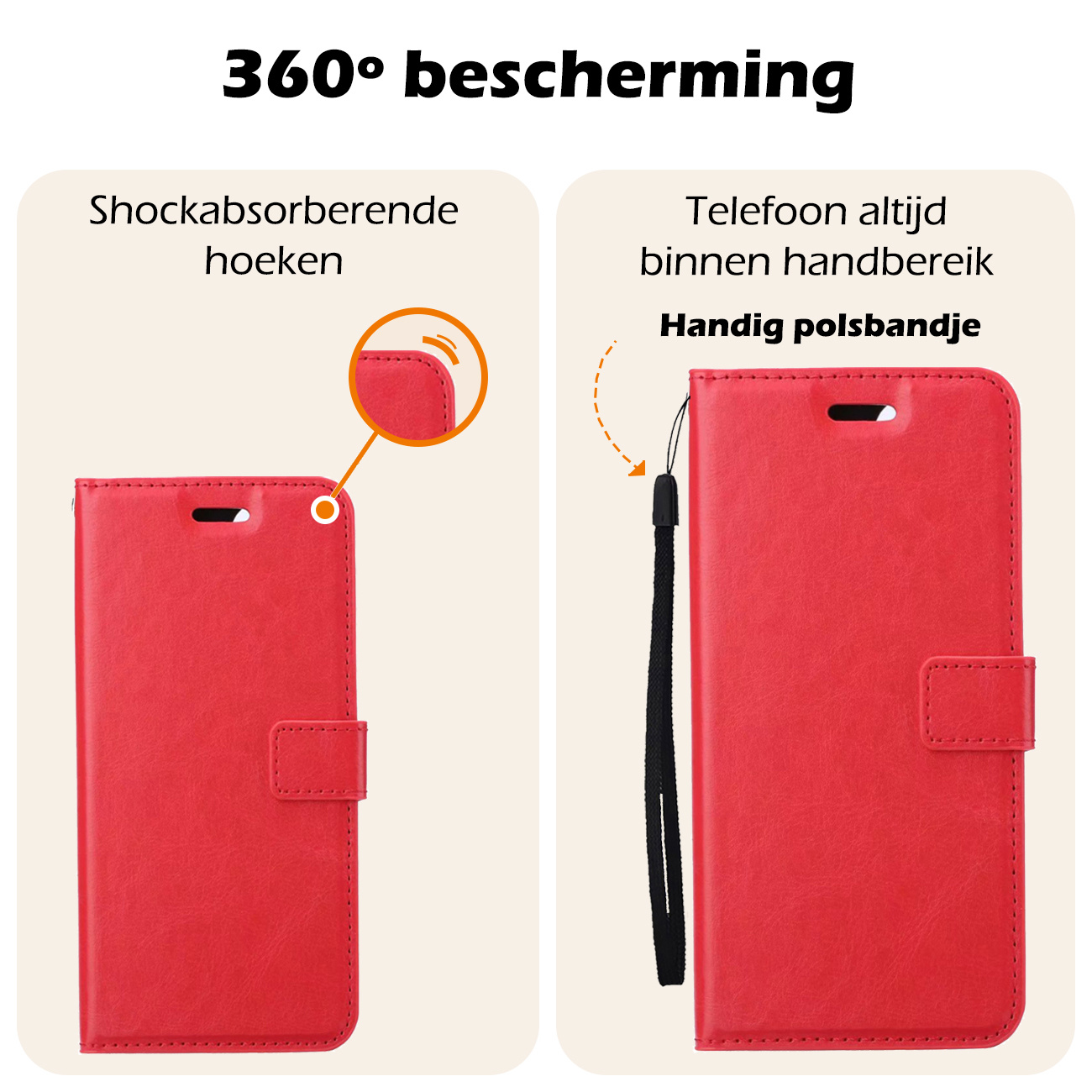 Nomfy Hoesje Geschikt voor Samsung S24 Plus Hoes Bookcase Flipcase Book Cover - Hoes Geschikt voor Samsung Galaxy S24 Plus Hoesje Book Case - Rood