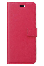 Nomfy Hoesje Geschikt voor Samsung S24 Hoes Bookcase Flipcase Book Cover - Hoes Geschikt voor Samsung Galaxy S24 Hoesje Book Case - Donkerroze