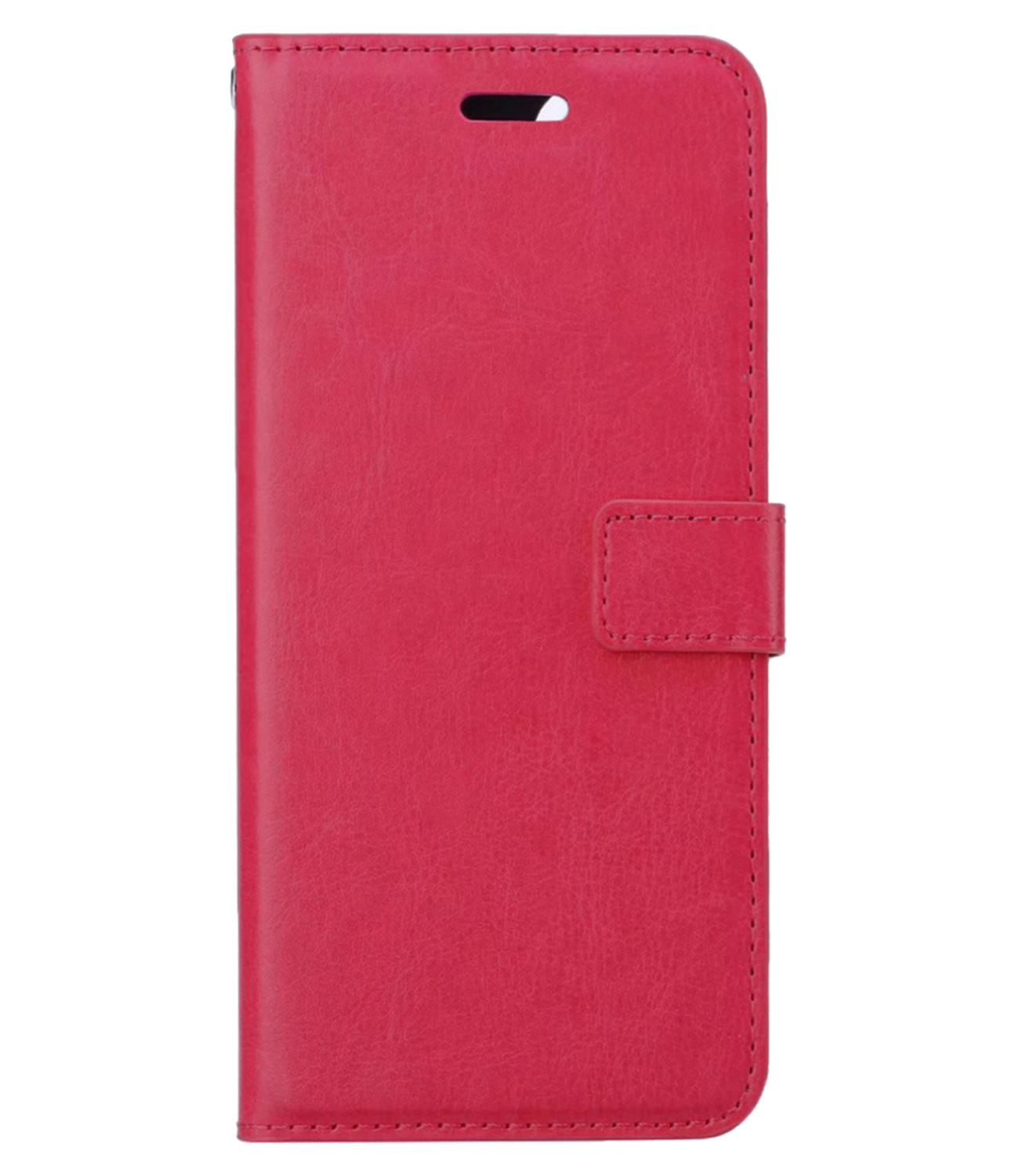 Nomfy Hoesje Geschikt voor Samsung S24 Hoes Bookcase Flipcase Book Cover - Hoes Geschikt voor Samsung Galaxy S24 Hoesje Book Case - Donkerroze