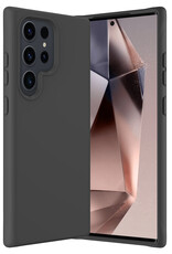 Nomfy Hoesje Geschikt voor Samsung S24 Ultra Hoesje Siliconen Cover Case - Hoes Geschikt voor Samsung Galaxy S24 Ultra Hoes Back Case - Zwart