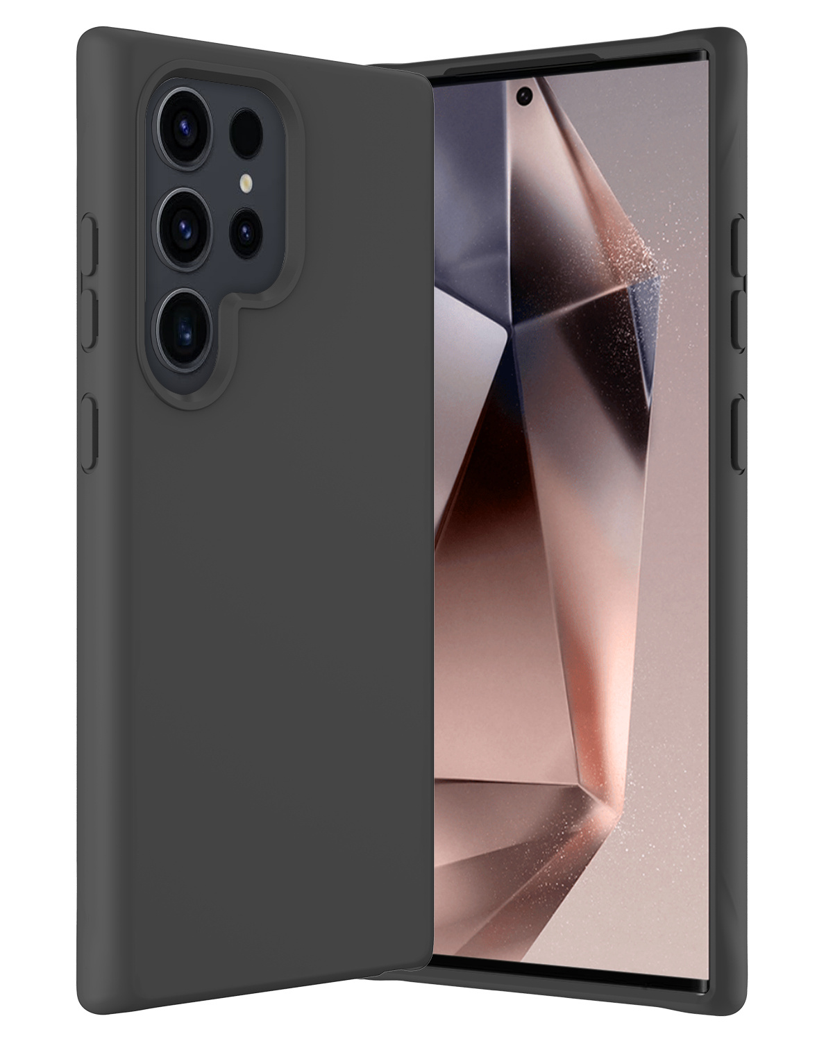 Nomfy Hoesje Geschikt voor Samsung S24 Ultra Hoesje Siliconen Cover Case - Hoes Geschikt voor Samsung Galaxy S24 Ultra Hoes Back Case - Zwart