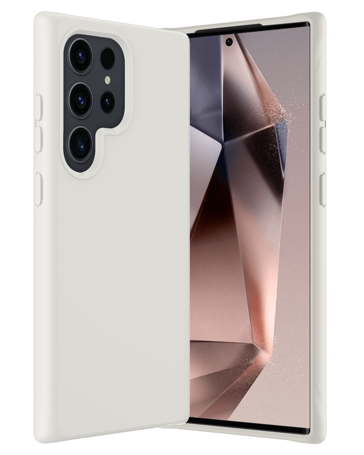 Nomfy Hoesje Geschikt voor Samsung S24 Ultra Hoesje Siliconen Cover Case - Hoes Geschikt voor Samsung Galaxy S24 Ultra Hoes Back Case - Wit