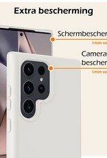Nomfy Hoesje Geschikt voor Samsung S24 Ultra Hoesje Siliconen Cover Case - Hoes Geschikt voor Samsung Galaxy S24 Ultra Hoes Back Case - Wit