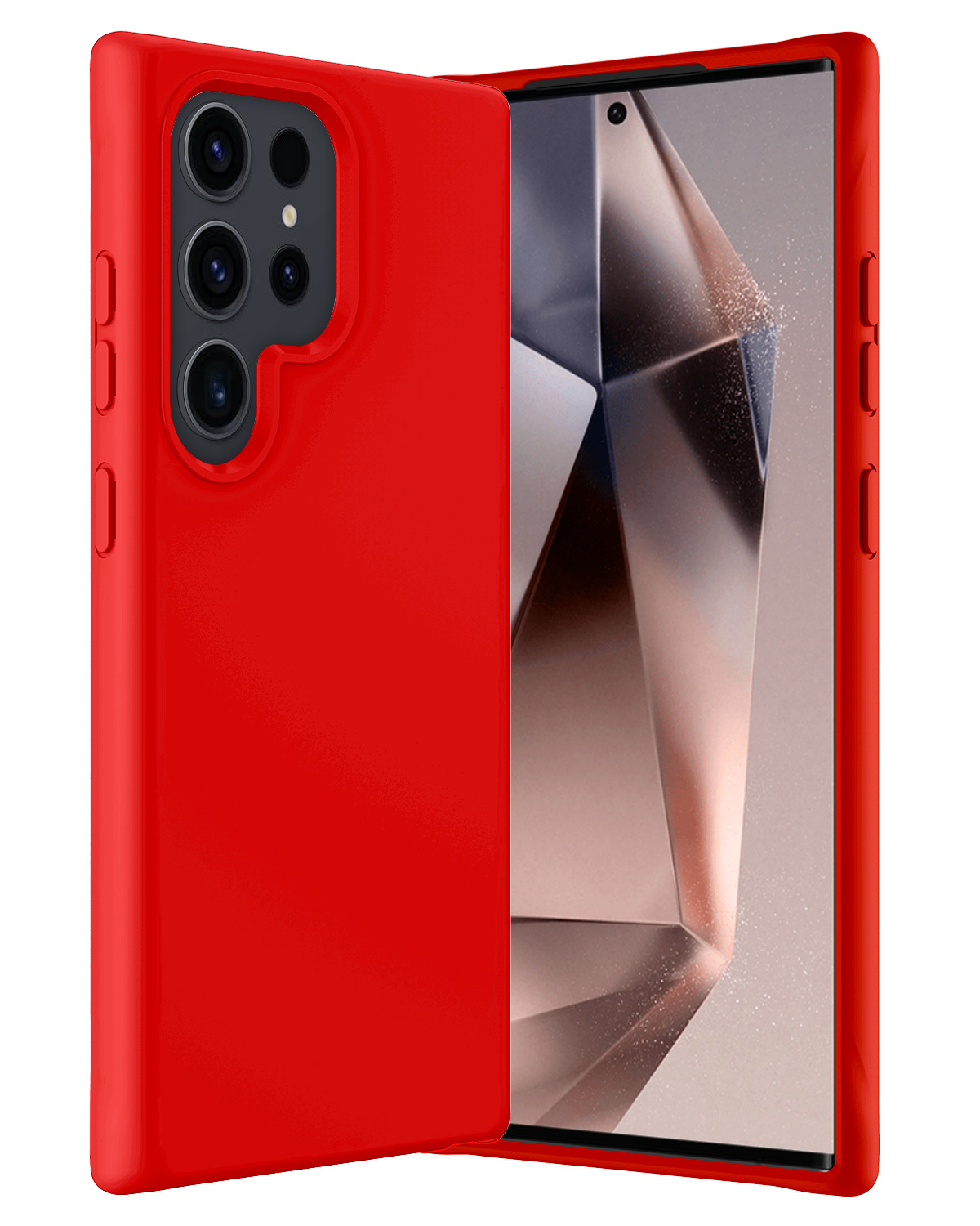 Nomfy Hoesje Geschikt voor Samsung S24 Ultra Hoesje Siliconen Cover Case - Hoes Geschikt voor Samsung Galaxy S24 Ultra Hoes Back Case - Rood