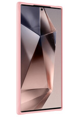 Nomfy Hoesje Geschikt voor Samsung S24 Ultra Hoesje Siliconen Cover Case - Hoes Geschikt voor Samsung Galaxy S24 Ultra Hoes Back Case - Lichtroze