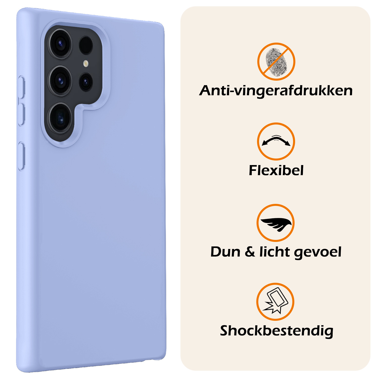 Nomfy Hoesje Geschikt voor Samsung S24 Ultra Hoesje Siliconen Cover Case - Hoes Geschikt voor Samsung Galaxy S24 Ultra Hoes Back Case - Lichtblauw