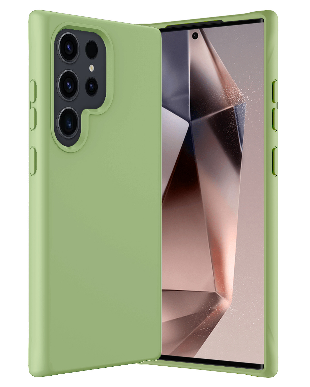 Nomfy Hoesje Geschikt voor Samsung S24 Ultra Hoesje Siliconen Cover Case - Hoes Geschikt voor Samsung Galaxy S24 Ultra Hoes Back Case - Groen