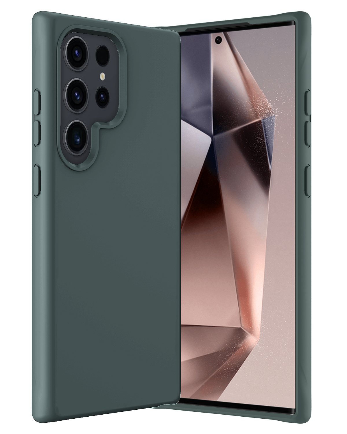 Nomfy Hoesje Geschikt voor Samsung S24 Ultra Hoesje Siliconen Cover Case - Hoes Geschikt voor Samsung Galaxy S24 Ultra Hoes Back Case - Donkergroen