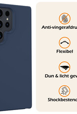 Nomfy Hoesje Geschikt voor Samsung S24 Ultra Hoesje Siliconen Cover Case - Hoes Geschikt voor Samsung Galaxy S24 Ultra Hoes Back Case - Donkerblauw