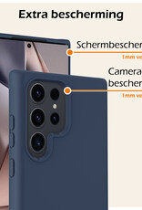 Nomfy Hoesje Geschikt voor Samsung S24 Ultra Hoesje Siliconen Cover Case - Hoes Geschikt voor Samsung Galaxy S24 Ultra Hoes Back Case - Donkerblauw