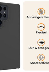 Nomfy Hoesje Geschikt voor Samsung S24 Ultra Hoesje Siliconen Cover Case - Hoes Geschikt voor Samsung Galaxy S24 Ultra Hoes Back Case - 2-PACK - Zwart