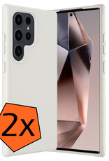 Nomfy Hoesje Geschikt voor Samsung S24 Ultra Hoesje Siliconen Cover Case - Hoes Geschikt voor Samsung Galaxy S24 Ultra Hoes Back Case - 2-PACK - Wit