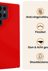 Nomfy Hoesje Geschikt voor Samsung S24 Ultra Hoesje Siliconen Cover Case - Hoes Geschikt voor Samsung Galaxy S24 Ultra Hoes Back Case - 2-PACK - Rood