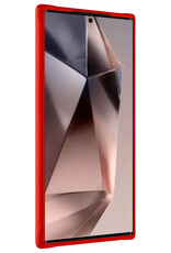 Nomfy Hoesje Geschikt voor Samsung S24 Ultra Hoesje Siliconen Cover Case - Hoes Geschikt voor Samsung Galaxy S24 Ultra Hoes Back Case - 2-PACK - Rood