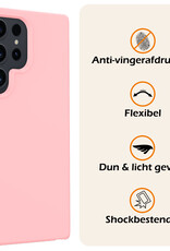 Nomfy Hoesje Geschikt voor Samsung S24 Ultra Hoesje Siliconen Cover Case - Hoes Geschikt voor Samsung Galaxy S24 Ultra Hoes Back Case - 2-PACK - Lichtroze
