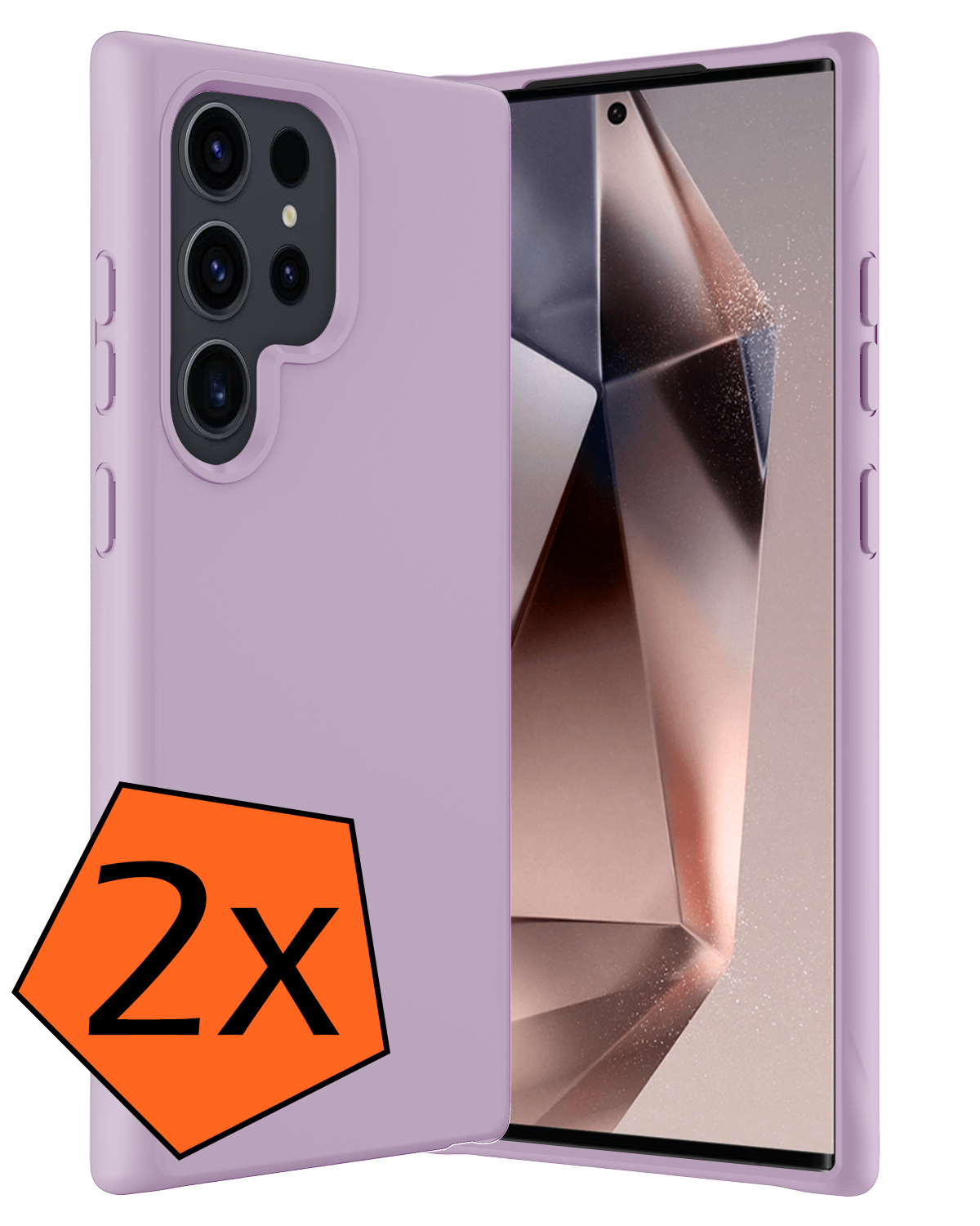 Nomfy Hoesje Geschikt voor Samsung S24 Ultra Hoesje Siliconen Cover Case - Hoes Geschikt voor Samsung Galaxy S24 Ultra Hoes Back Case - 2-PACK - Lila