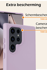 Nomfy Hoesje Geschikt voor Samsung S24 Ultra Hoesje Siliconen Cover Case - Hoes Geschikt voor Samsung Galaxy S24 Ultra Hoes Back Case - 2-PACK - Lila