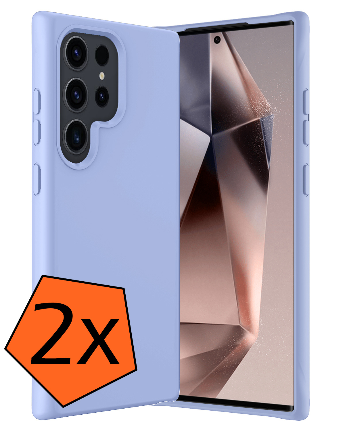 Nomfy Hoesje Geschikt voor Samsung S24 Ultra Hoesje Siliconen Cover Case - Hoes Geschikt voor Samsung Galaxy S24 Ultra Hoes Back Case - 2-PACK - Lichtblauw