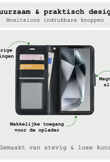 BASEY. Hoes Geschikt voor Samsung S24 Ultra Hoesje Bookcase Hoes Flip Case Book Cover - Hoesje Geschikt voor Samsung Galaxy S24 Ultra Hoes Book Case Hoesje - Zwart