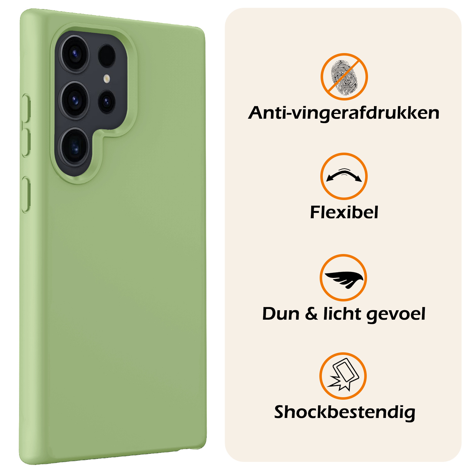 Nomfy Hoesje Geschikt voor Samsung S24 Ultra Hoesje Siliconen Cover Case - Hoes Geschikt voor Samsung Galaxy S24 Ultra Hoes Back Case - 2-PACK - Groen