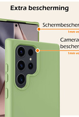 Nomfy Hoesje Geschikt voor Samsung S24 Ultra Hoesje Siliconen Cover Case - Hoes Geschikt voor Samsung Galaxy S24 Ultra Hoes Back Case - 2-PACK - Groen
