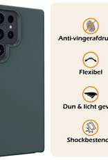 Nomfy Hoesje Geschikt voor Samsung S24 Ultra Hoesje Siliconen Cover Case - Hoes Geschikt voor Samsung Galaxy S24 Ultra Hoes Back Case - 2-PACK - Donkergroen
