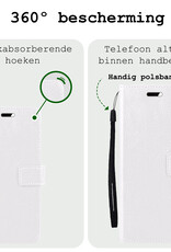 BASEY. Hoes Geschikt voor Samsung S24 Ultra Hoesje Bookcase Hoes Flip Case Book Cover - Hoesje Geschikt voor Samsung Galaxy S24 Ultra Hoes Book Case Hoesje - Wit