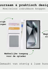 BASEY. Hoes Geschikt voor Samsung S24 Ultra Hoesje Bookcase Hoes Flip Case Book Cover - Hoesje Geschikt voor Samsung Galaxy S24 Ultra Hoes Book Case Hoesje - Wit