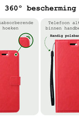 BASEY. Hoes Geschikt voor Samsung S24 Ultra Hoesje Bookcase Hoes Flip Case Book Cover - Hoesje Geschikt voor Samsung Galaxy S24 Ultra Hoes Book Case Hoesje - Rood