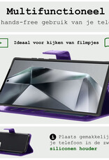 BASEY. Hoes Geschikt voor Samsung S24 Ultra Hoesje Bookcase Hoes Flip Case Book Cover - Hoesje Geschikt voor Samsung Galaxy S24 Ultra Hoes Book Case Hoesje - Paars