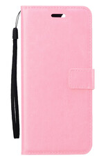 BASEY. Hoes Geschikt voor Samsung S24 Ultra Hoesje Bookcase Hoes Flip Case Book Cover - Hoesje Geschikt voor Samsung Galaxy S24 Ultra Hoes Book Case Hoesje - Lichtroze