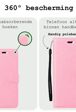 BASEY. Hoes Geschikt voor Samsung S24 Ultra Hoesje Bookcase Hoes Flip Case Book Cover - Hoesje Geschikt voor Samsung Galaxy S24 Ultra Hoes Book Case Hoesje - Lichtroze