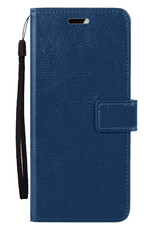 BASEY. Hoes Geschikt voor Samsung S24 Ultra Hoesje Bookcase Hoes Flip Case Book Cover - Hoesje Geschikt voor Samsung Galaxy S24 Ultra Hoes Book Case Hoesje - Donkerblauw