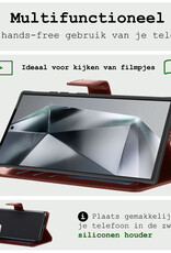 BASEY. Hoes Geschikt voor Samsung S24 Ultra Hoesje Bookcase Hoes Flip Case Book Cover - Hoesje Geschikt voor Samsung Galaxy S24 Ultra Hoes Book Case Hoesje - Bruin