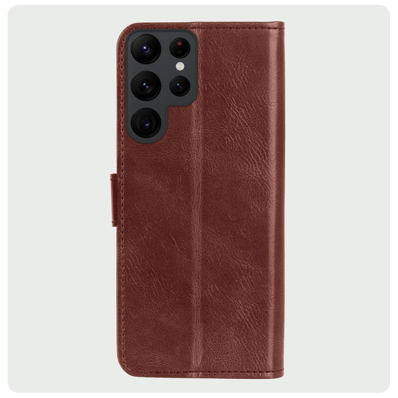 BASEY. Hoes Geschikt voor Samsung S24 Ultra Hoesje Bookcase Hoes Flip Case Book Cover - Hoesje Geschikt voor Samsung Galaxy S24 Ultra Hoes Book Case Hoesje - Bruin